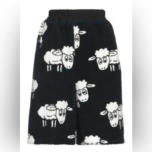 Natasha Zinko Duo Sheep Print Fleece Shorts NWT